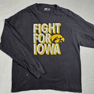Iowa Hawkeyes Long Sleeve Shirt Mens XL Russell Good Fight For Iowa Graphic